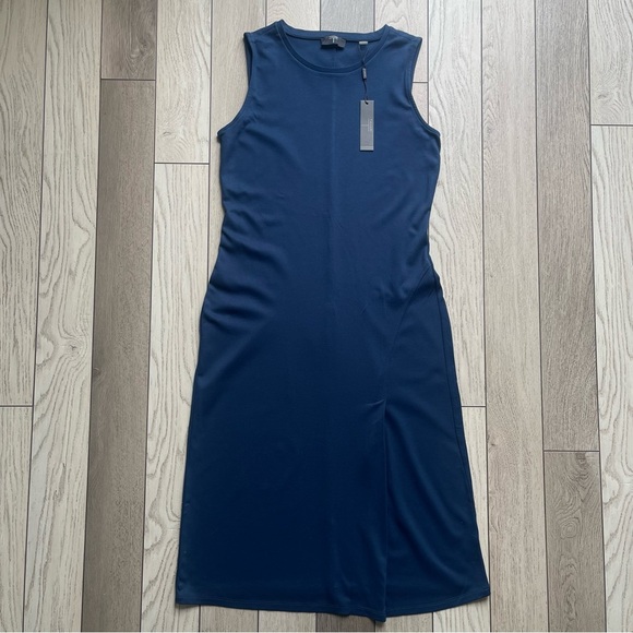 TAHARI Elegant Navy Blue Sleeveless Dress - Picture 1 of 6